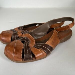 NaturalSoul Leather Sandals, Size 7.5